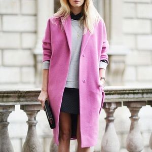 PINK TARTAN Wool/Cashmere Pink Coat